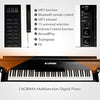 LAGRIMA 88 Key Weighted Heavy Hammer Action Digital Piano for Beginner/Adults with 2 Person Padded Piano Bench & Bluetooth & MP3 Function, USB/MIDI/Headphone/Mic/Audio Output Feature,Black