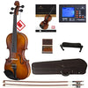 Cecilio CVN-300 Solidwood Ebony Fitted Violin with D'Addario Prelude Strings (Size 4/4 (Full Size), Varnish)