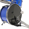 Music Alley 3 Piece Kids Drum Set with Throne, Cymbal, Pedal & Drumsticks, Blue, (DBJK02)