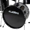 LAGRIMA 5 Piece Full Size Drum Set with Stand, Cymbals, Hi-Hat, Pedal, Adjustable Drum Stool and 2 Drum Sticks for Adult/Kids(Black, 22 Inches)